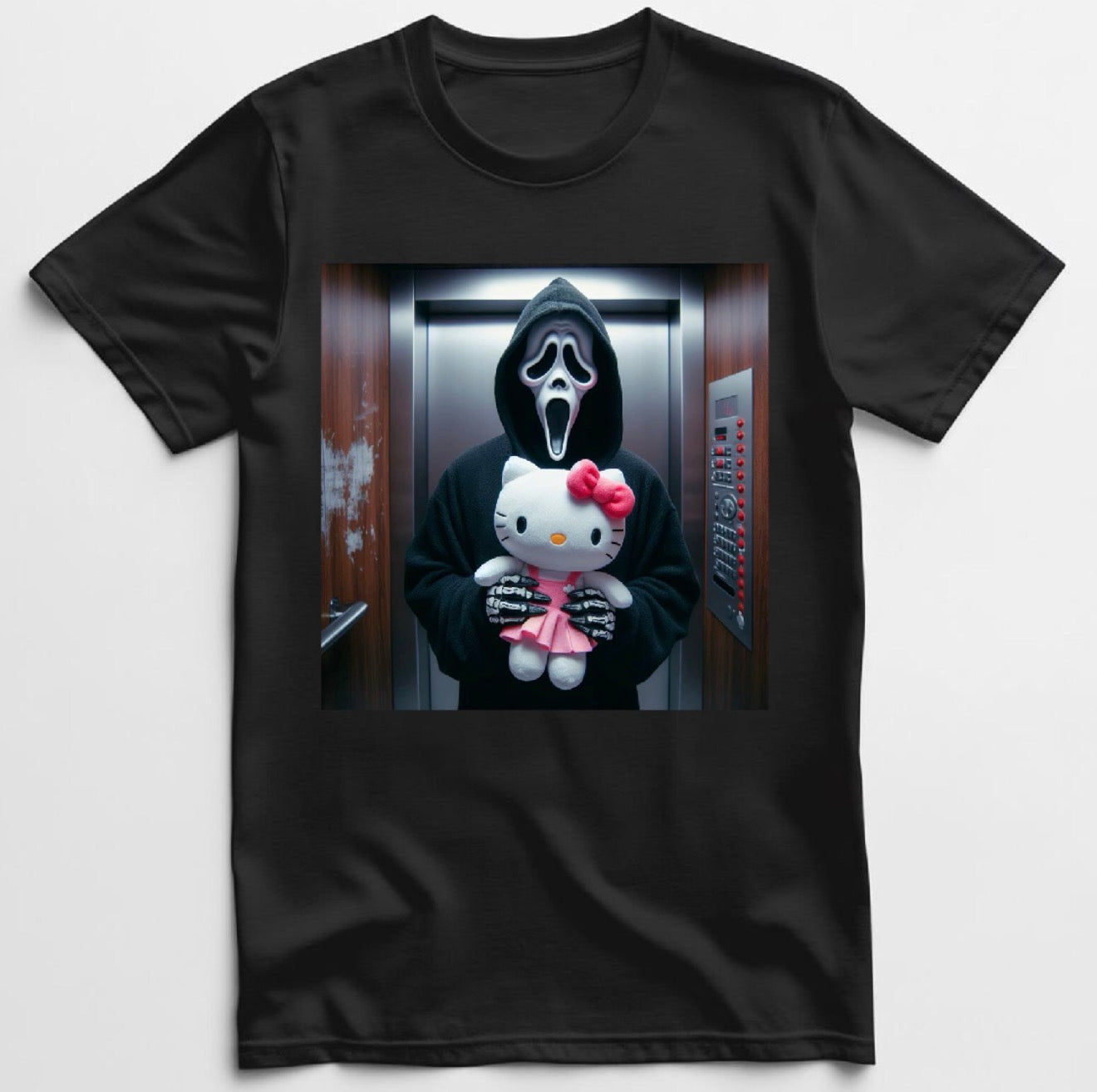 Hello Kitty x Ghostface (Scream) Collab T shirt Kids x Adult Sizes 2025