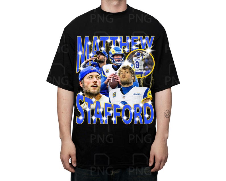 Los Angeles Rams Mathew Stafford 90s Bootleg Graphic T shirt All Colors and Sizes