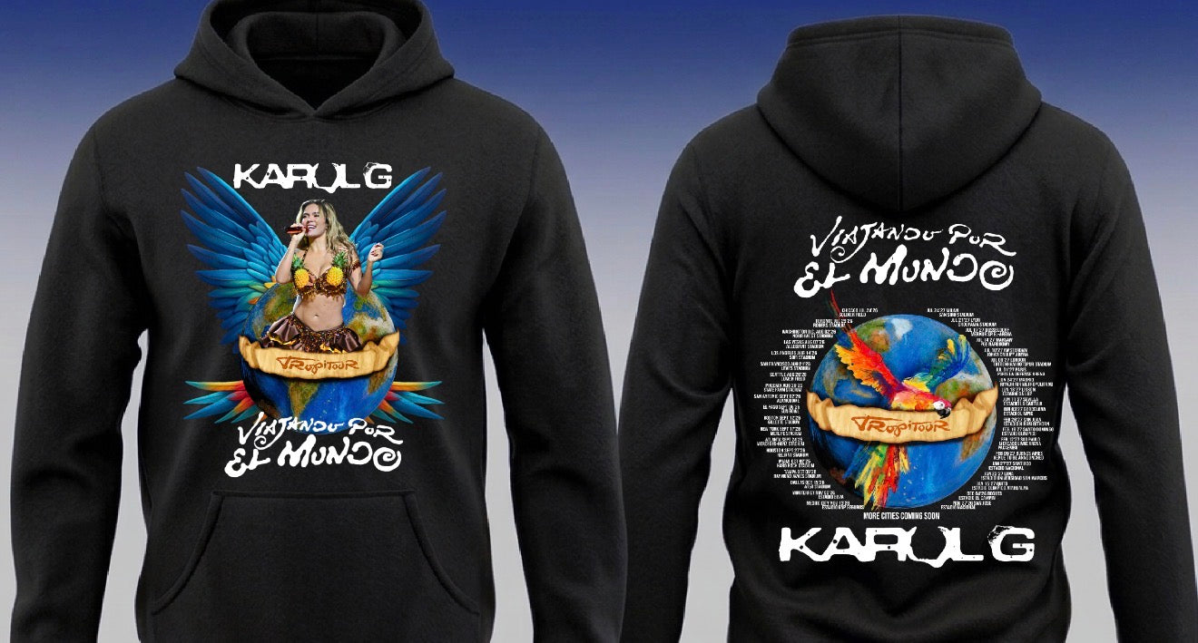 Karol G Viajando por El Mundo Tour Hoodie Pullover