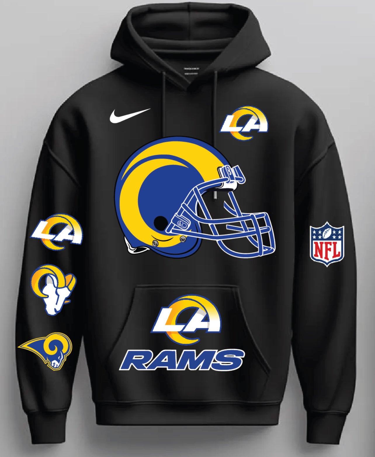 LA Rams Stacked Pullover Hoodie New S-5xL All Colors Available