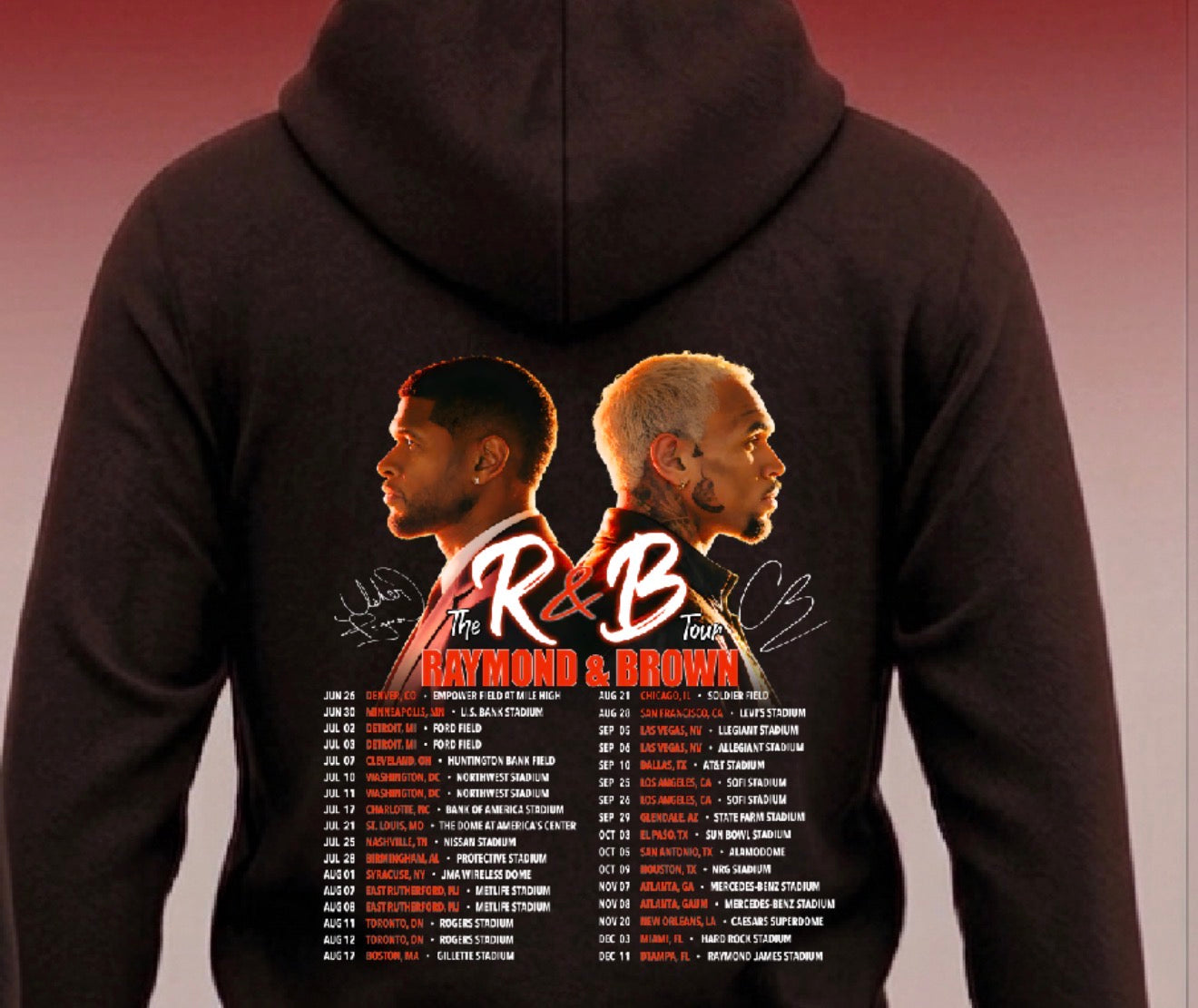 Usher x Chris Brown “R&B Tour” Pullover Hoodie 2026 New S-5XL