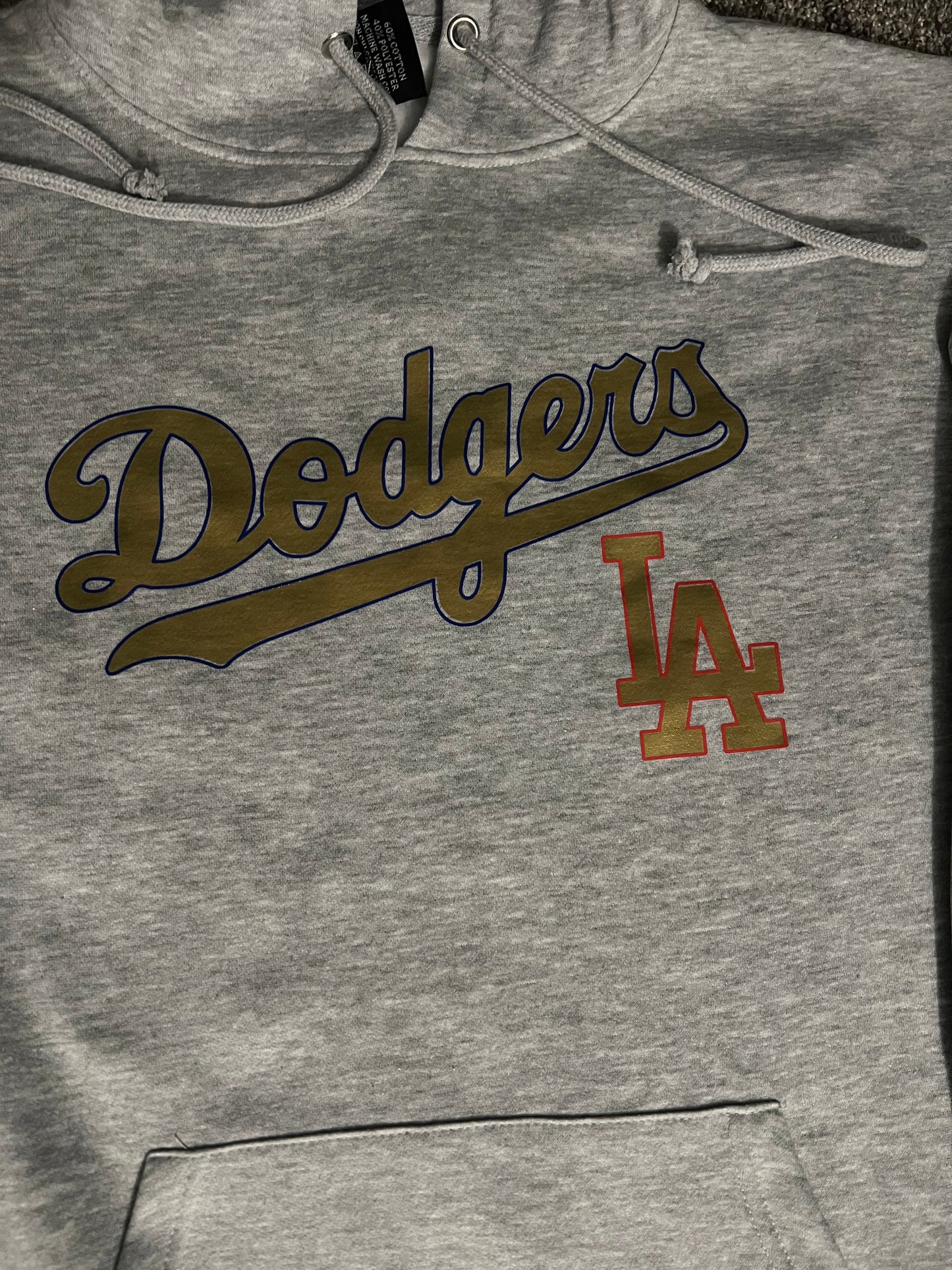 Los Angeles Dodgers Gold Print Grey Pullover Hoodie Unisex S-5XL New 2025