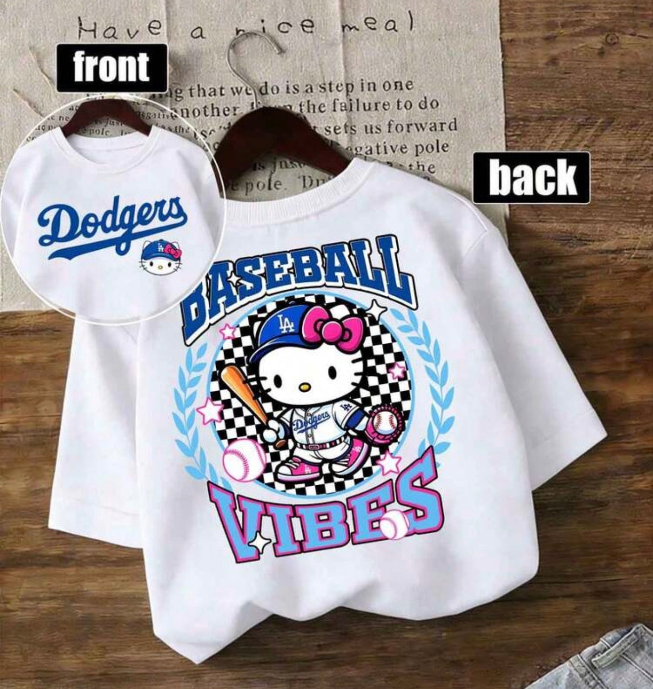 Hello Kitty Dodgers T shirt Kids x Adult Sizes 2025