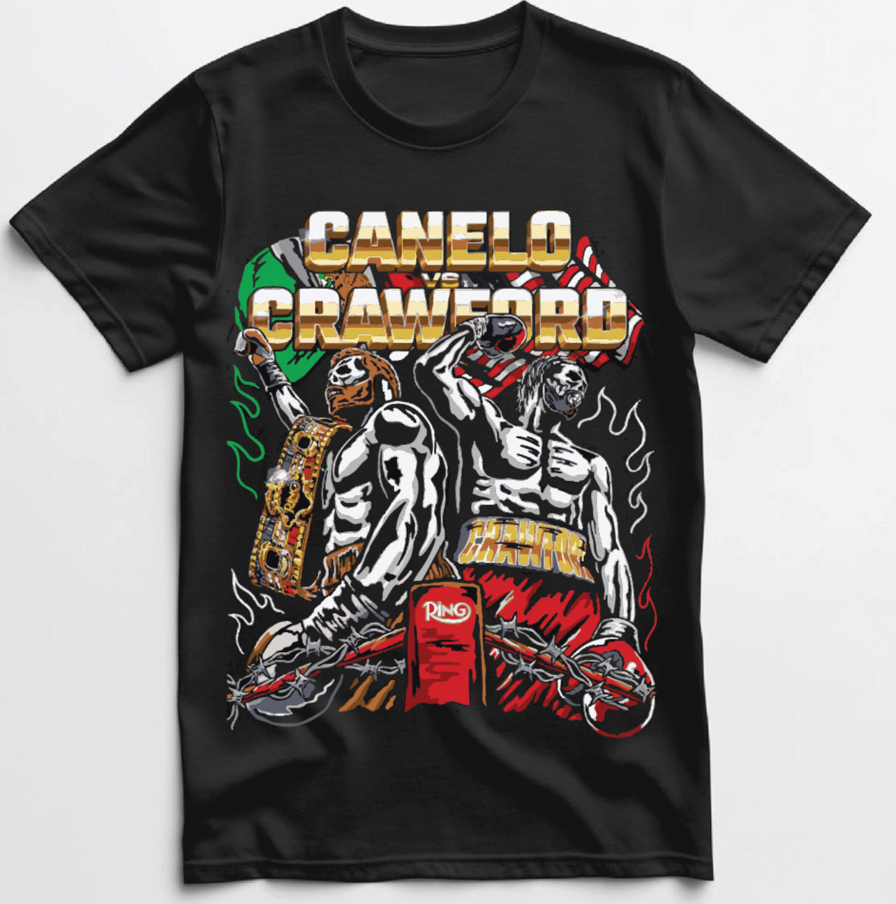 WWE Saul Canelo Alvarez vs Terrance "Bud" Crawford T shirt New S-5XL 2025 Fight of the Century Boxing