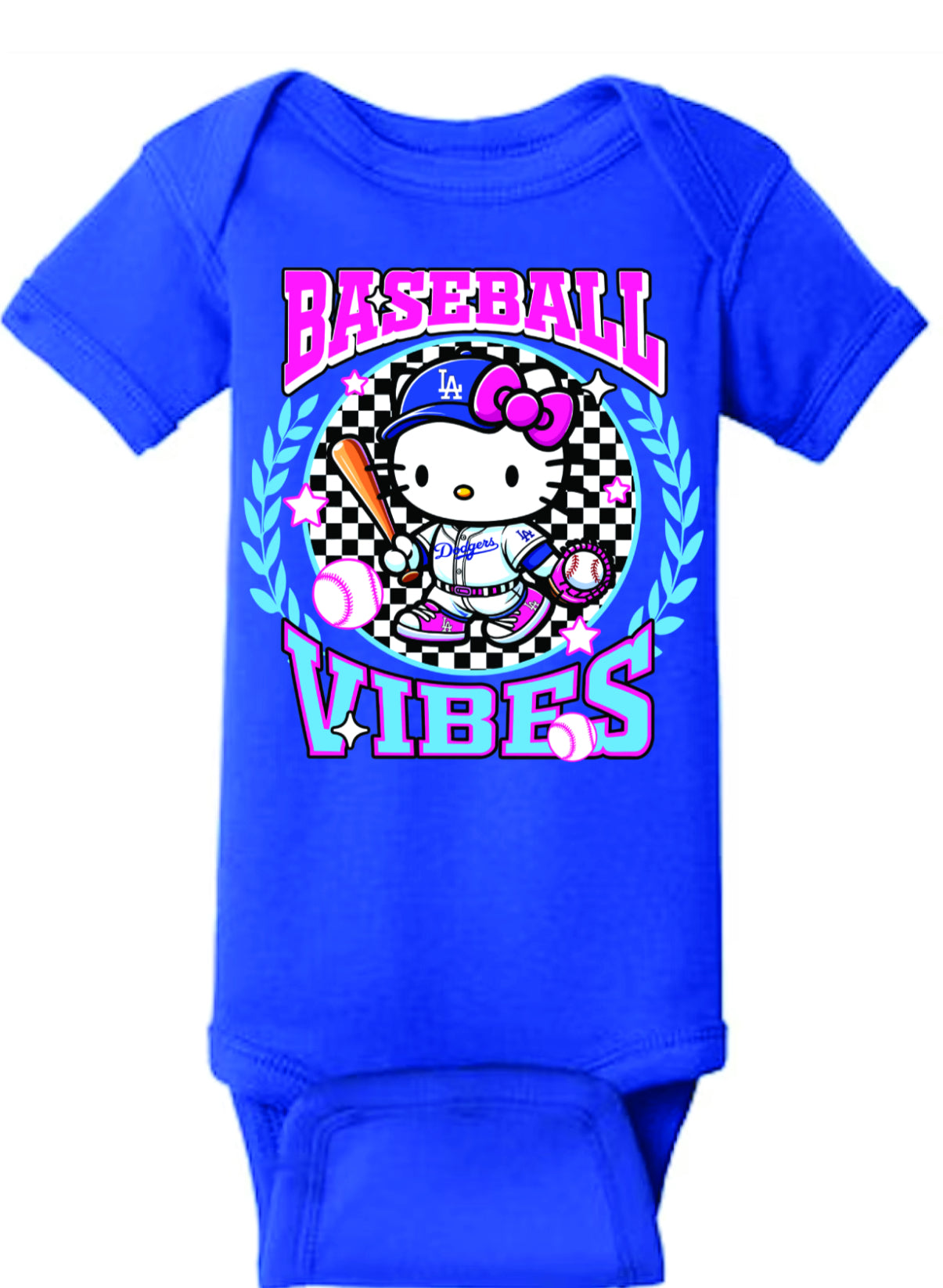 Los Angeles Dodgers Hello Kitty Baby Onesiem