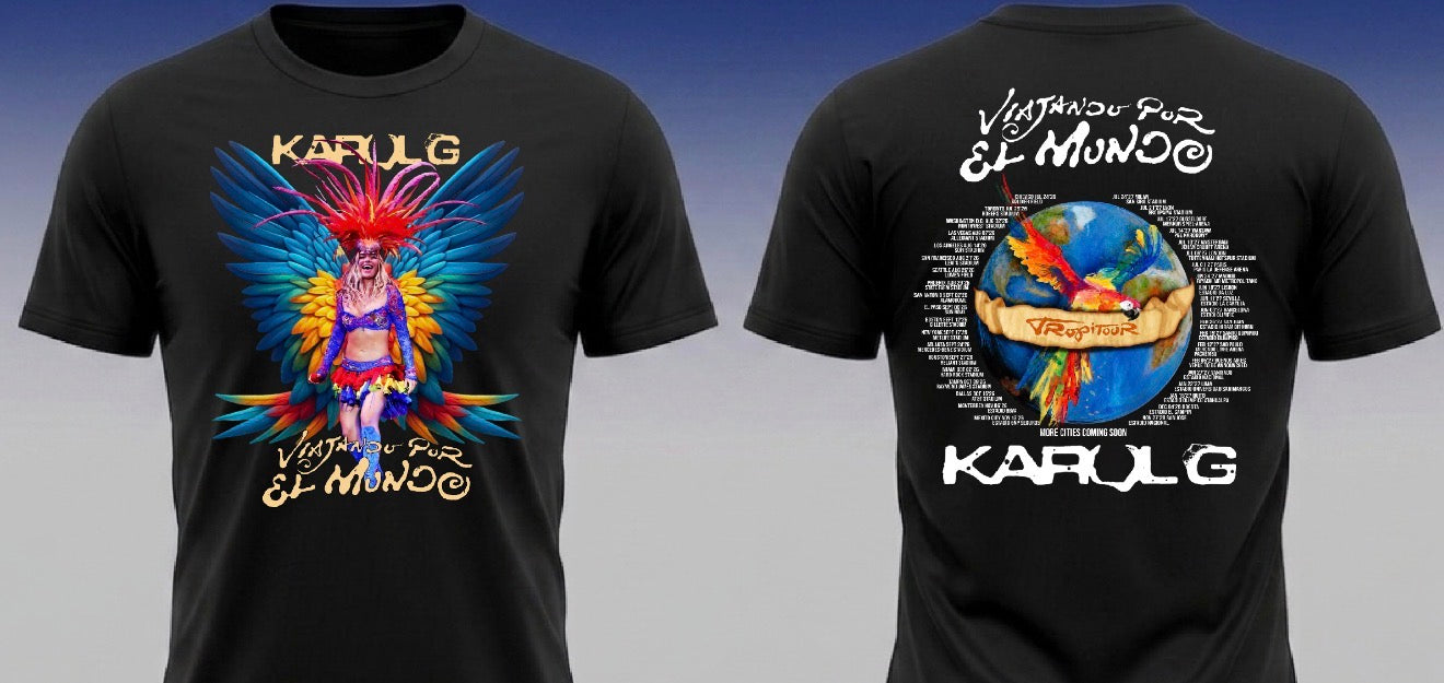 Karol G Viajando Por El Mundo Tour T shirt Merch