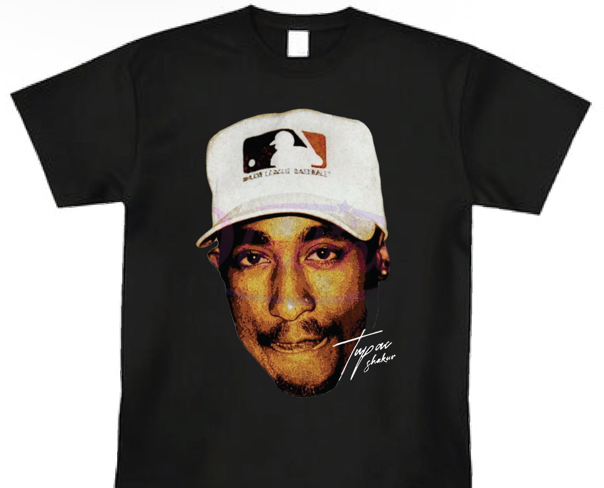 2 Pac MlB Baseball Cap Tee Tupac Shakur T-Shirts - All Colors and Sizes