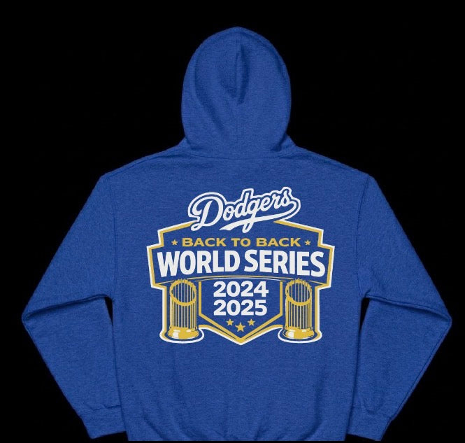 Dodgers Baseball World Series Back to Back Pullover Hoodie 2026 New S-5XL
