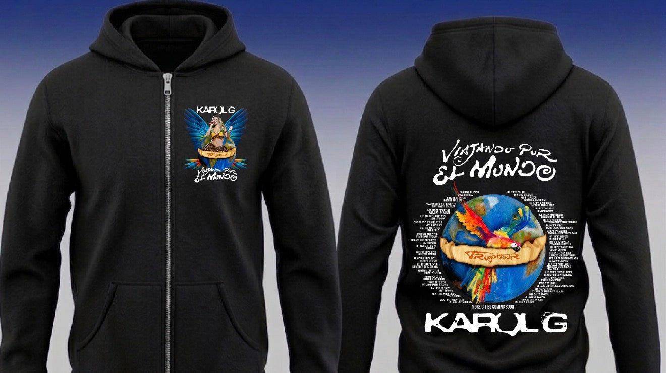 Karol G Viajando por El Mundo Tour Zipper Hoodie