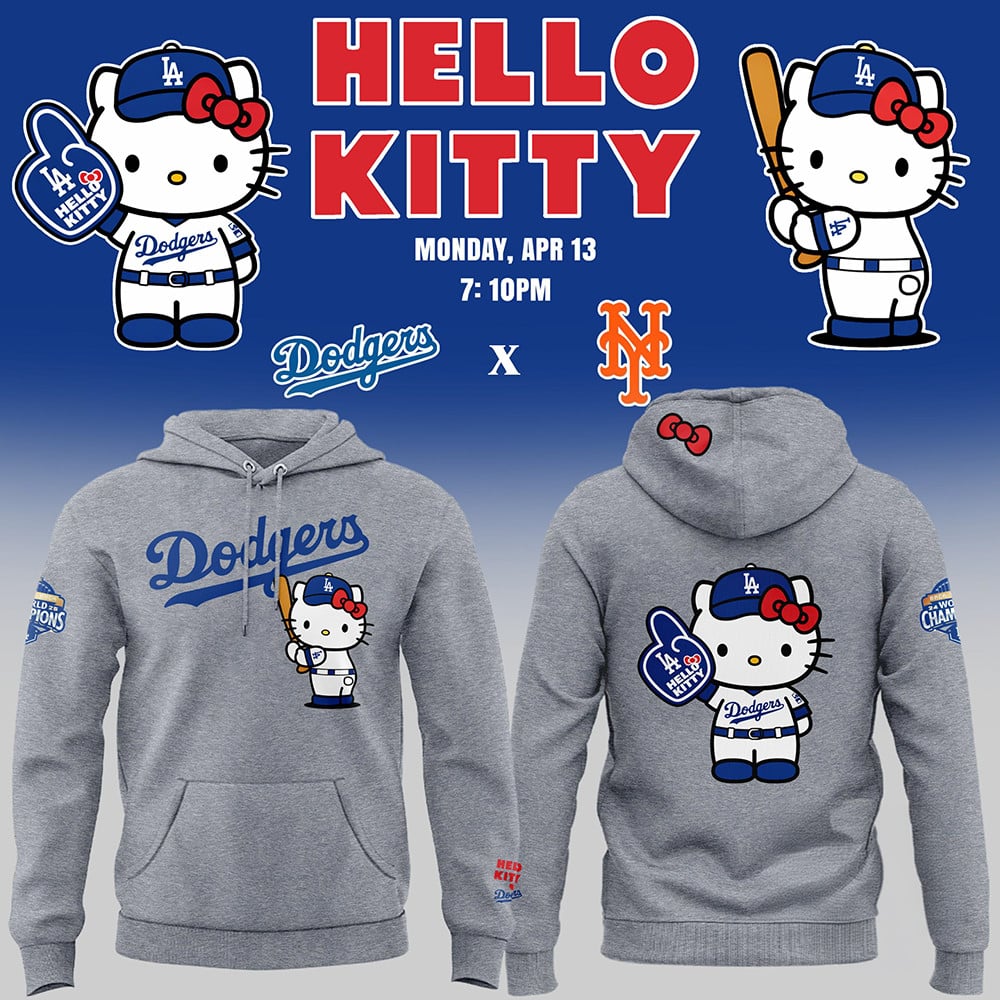 Dodgers X Hello Kitty Pullover Hoodie 2026 New S-5XL