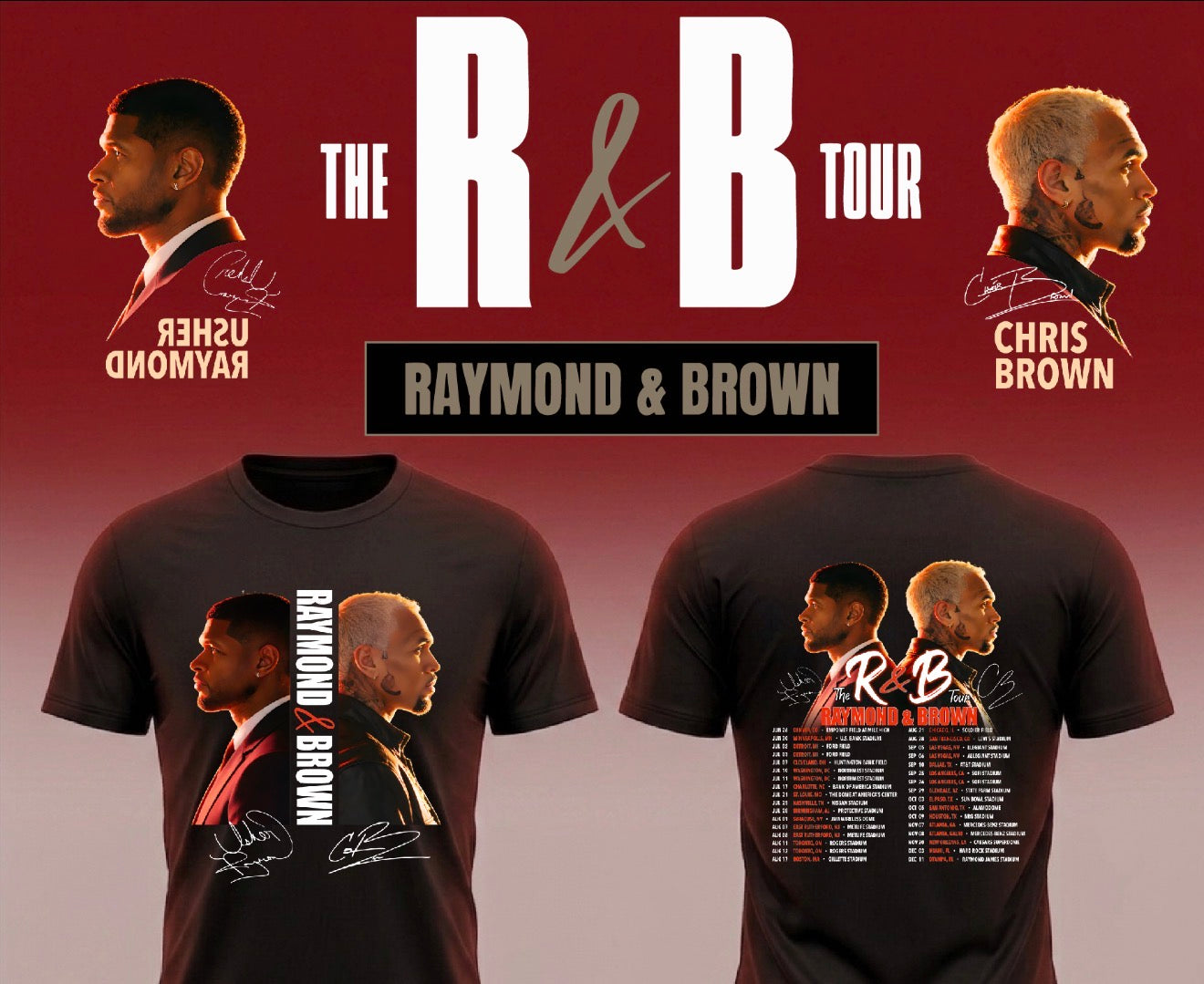 Usher & Chris Brown “R&B Tour Merch”  T shirt (Copy)