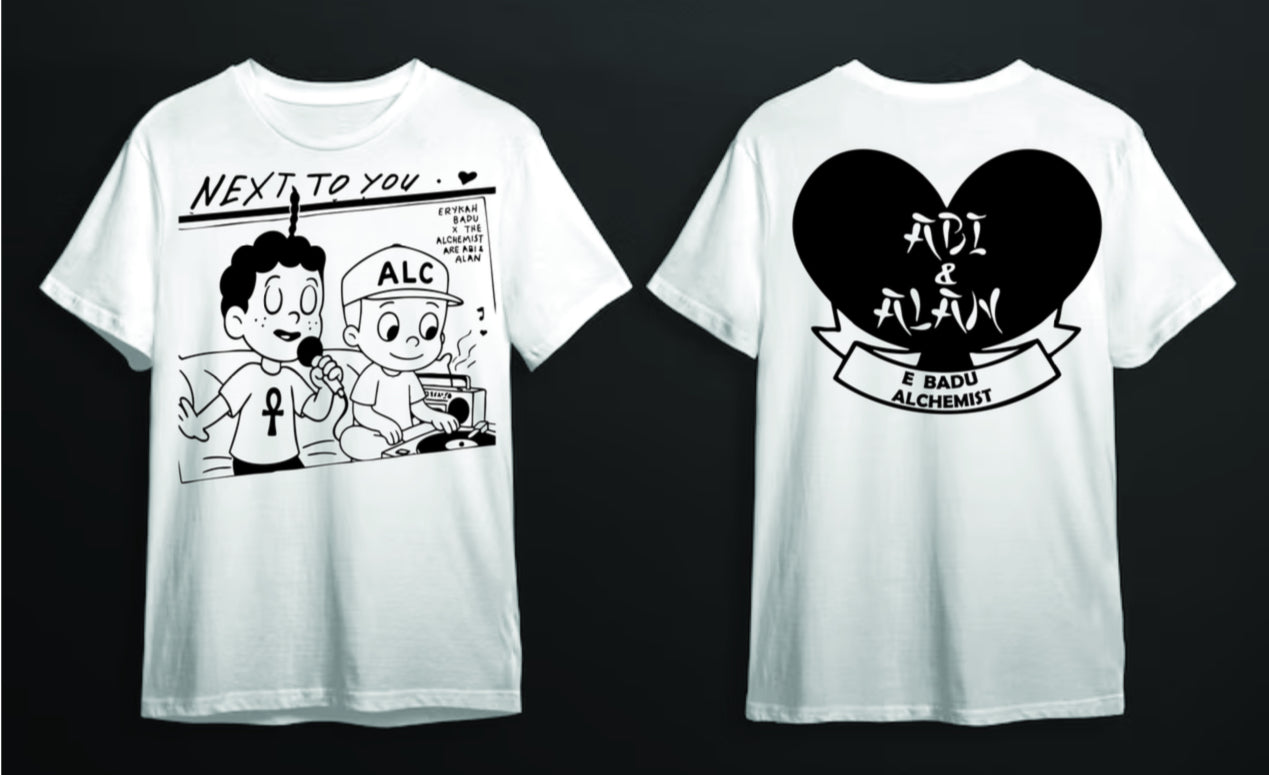 The Alchemist x Erykah Badu Abi & Alan "Next to You" T shirt New S-5XL Rap Hip Hop Promo Merch 2025