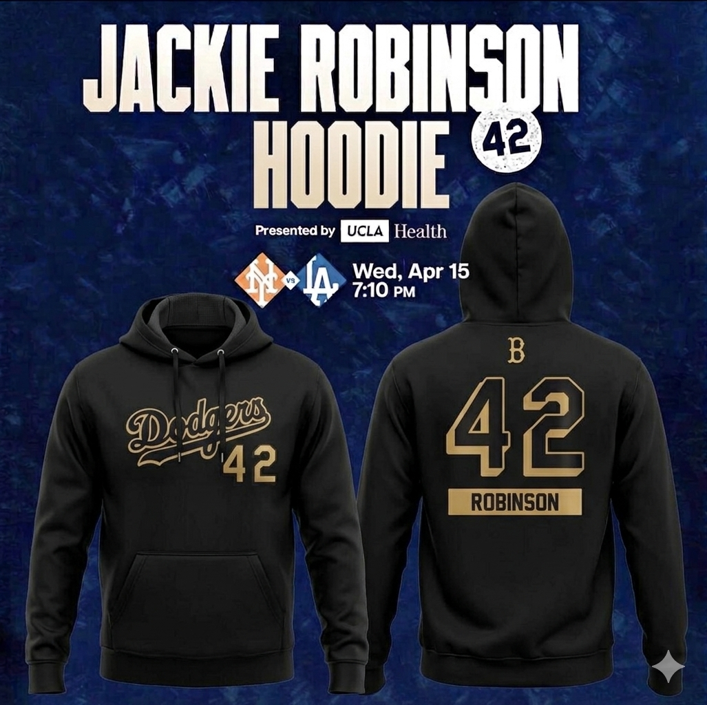 Dodgers x Jackie Robinson #42 Pullover Hoodie 2026 New S-5XL