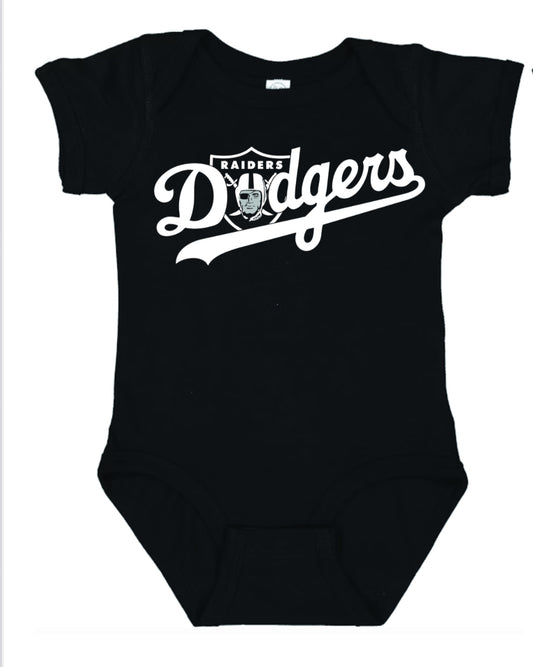 Los Angeles Dodgers Raiders Baby Onesiem