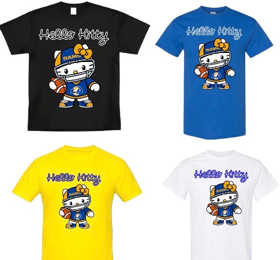 Hello Kitty x LA Rams Collab T shirt Kids x Adult Sizes 2025