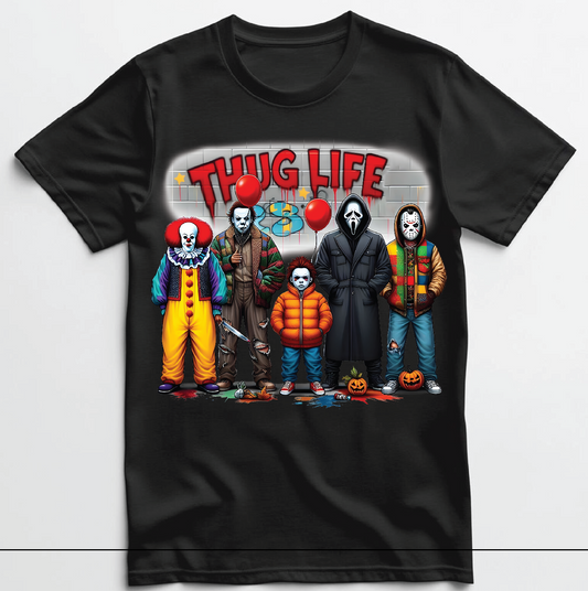 Halloween Villians Thug Life IT x Ghostface T shirt New S-5XL