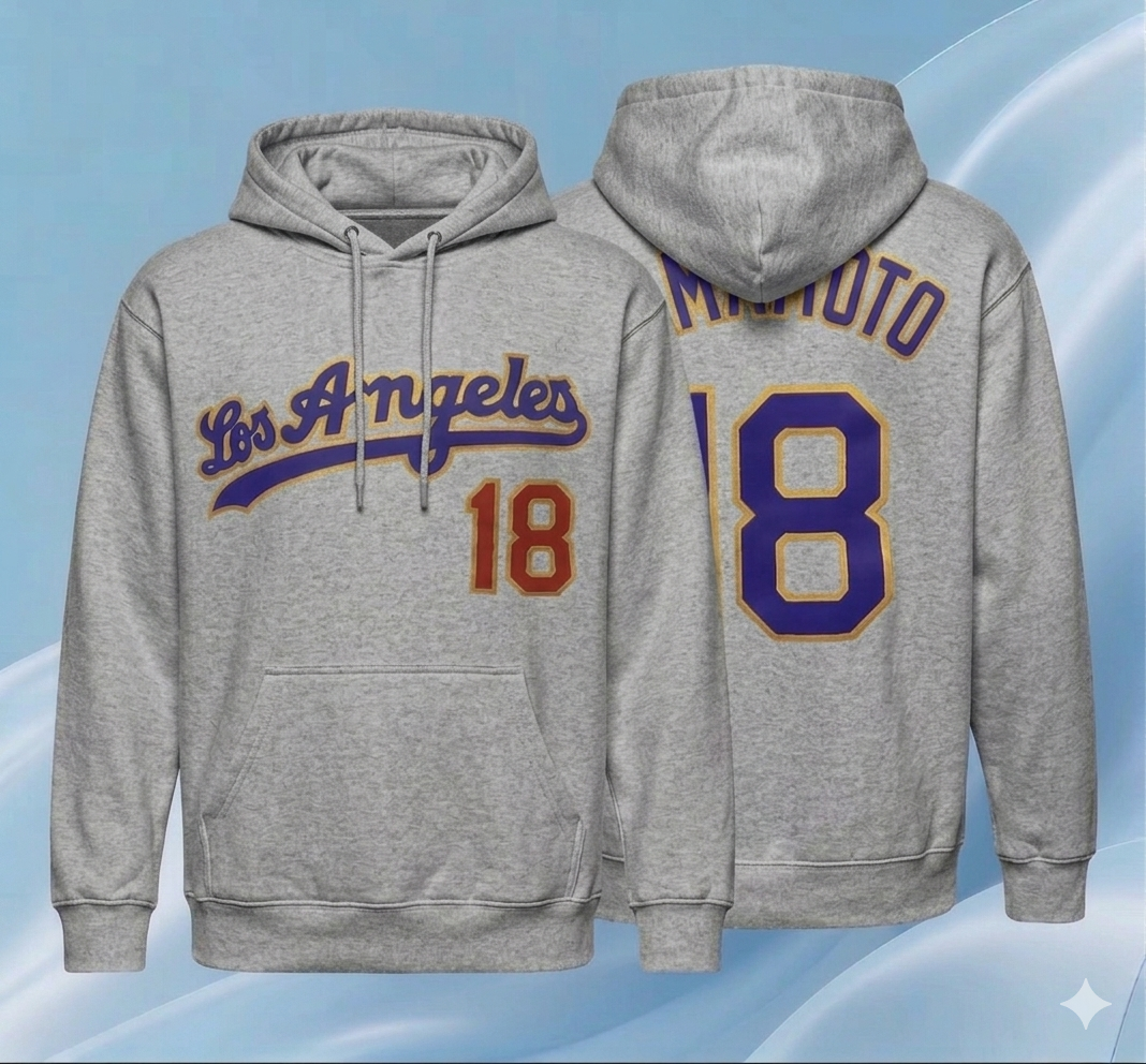 Dodgers x Yoshi Yamamato #18 Pullover Hoodie 2026 New S-5XL