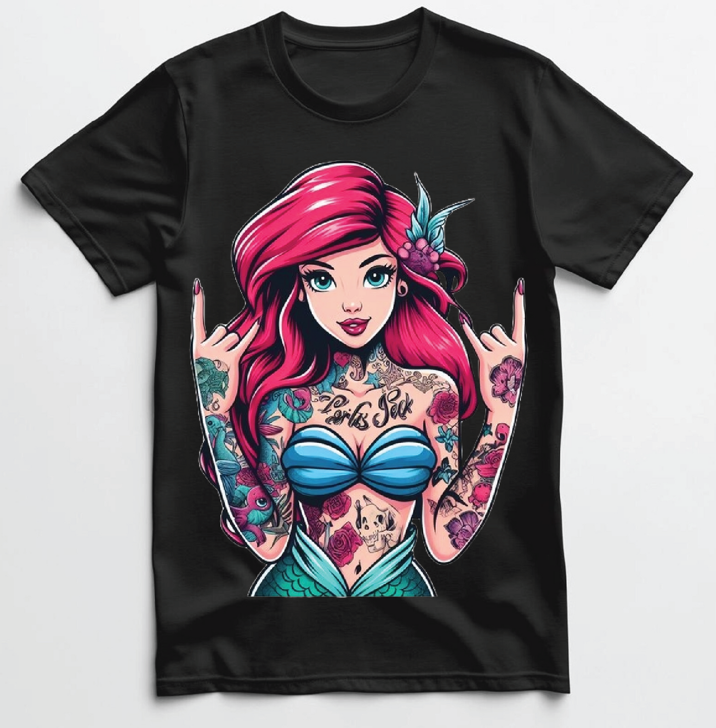 The Little Mermaid Thug Life T shirt New S-5XL