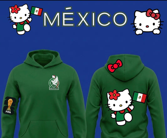 Mexico X Hello Kitty Pullover Hoodie 2026 New S-5XL FiFa 26