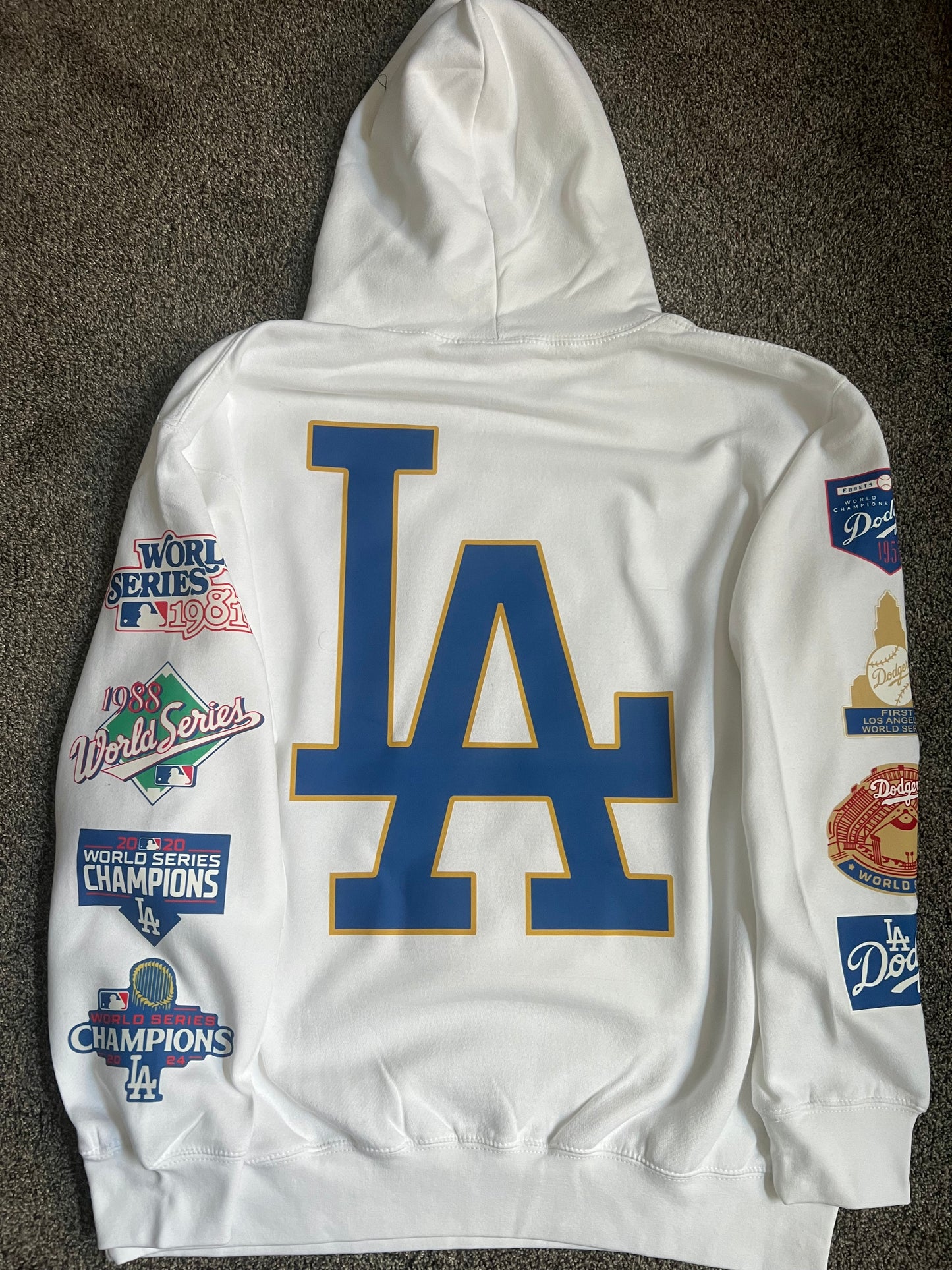 Los Angeles Dodgers 8X World Series Champions Pennant Pullover  Hoodie Unisex S-5XL New 2024
