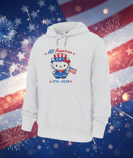 Hello Kitty All American 1776 2026 Kitty 4th Of July Hoodie