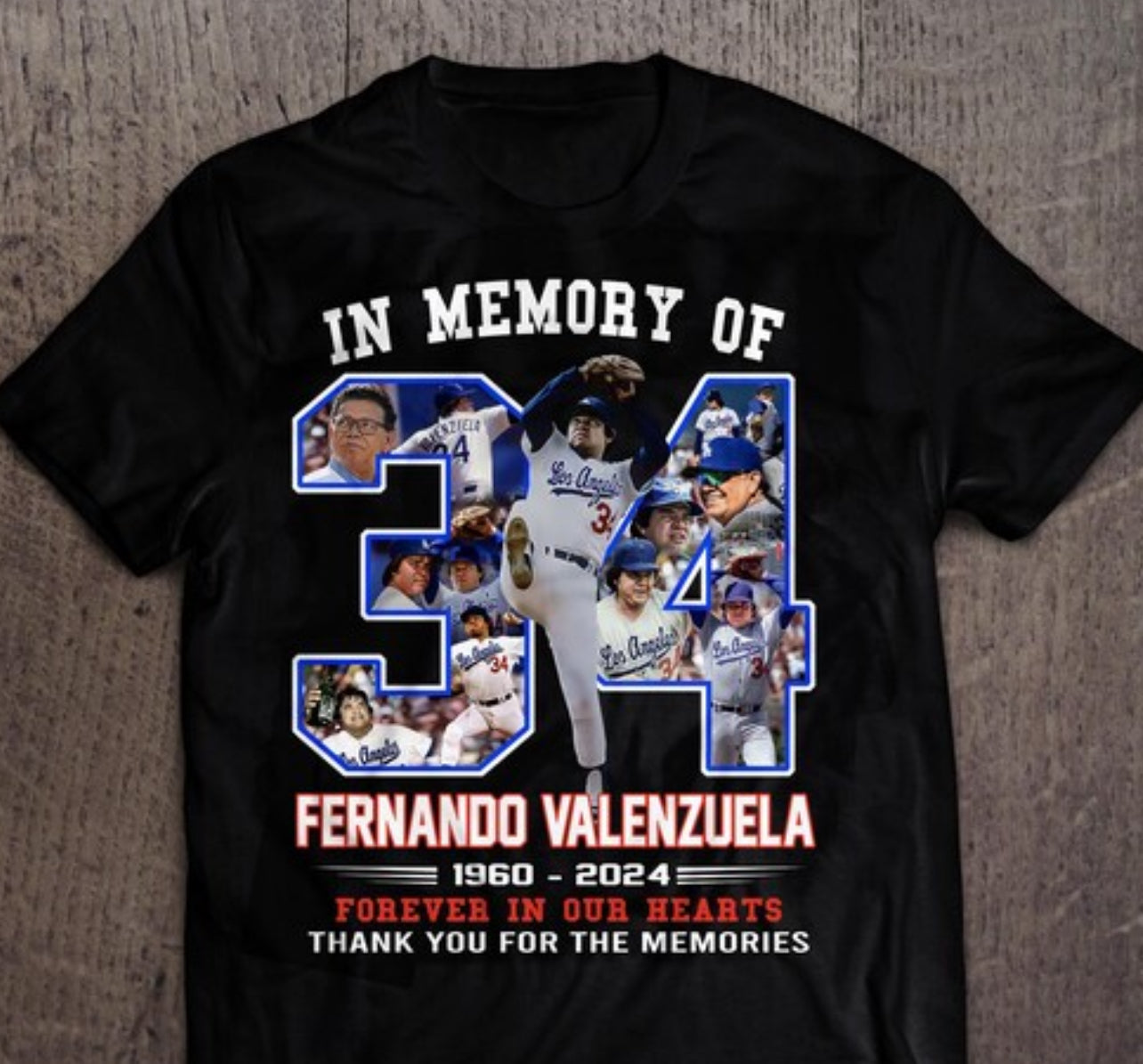 Fernando Valenzuela Dodgers Legend T shirt S-5XL 2024 K-Dot  Fast Shipping