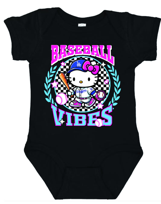 Los Angeles Dodgers Hello Kitty Baby Onesiem