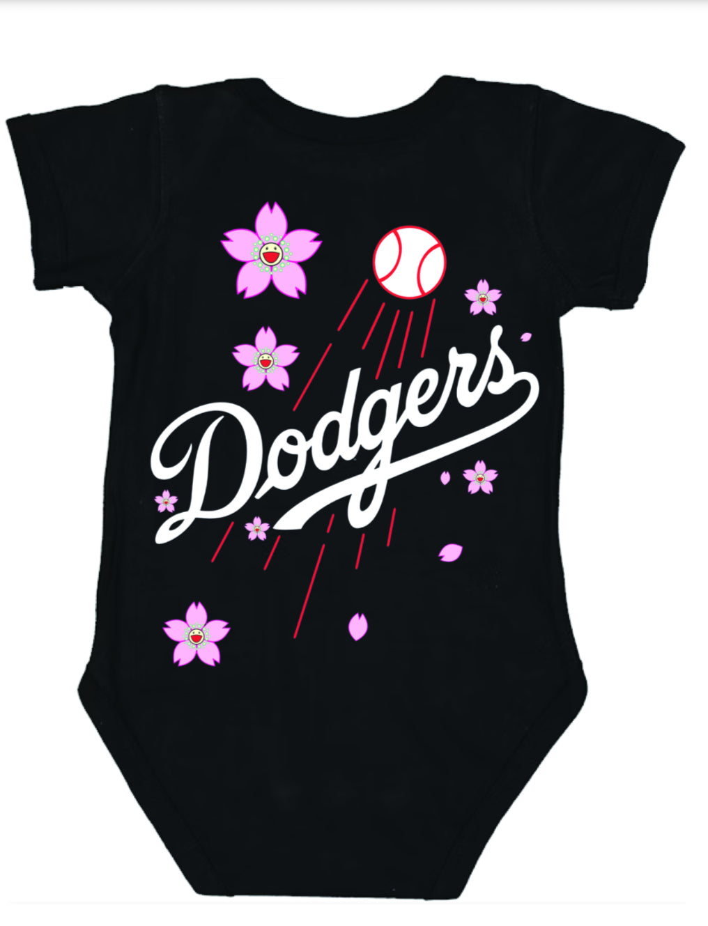 Los Angeles Dodgers Murokami Flowers Baby Onesiem