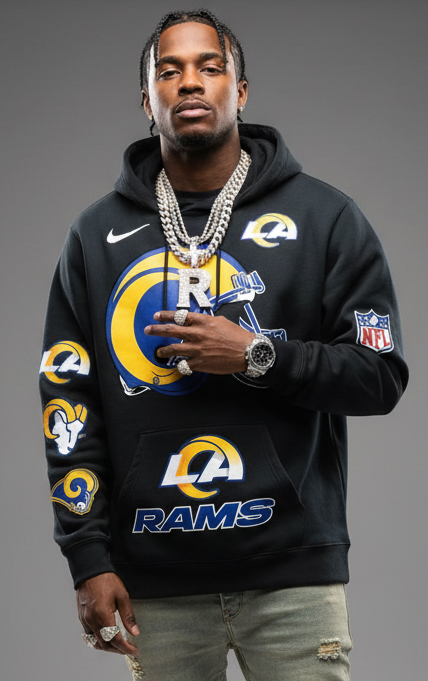 LA Rams Stacked Pullover Hoodie New S-5xL All Colors Available