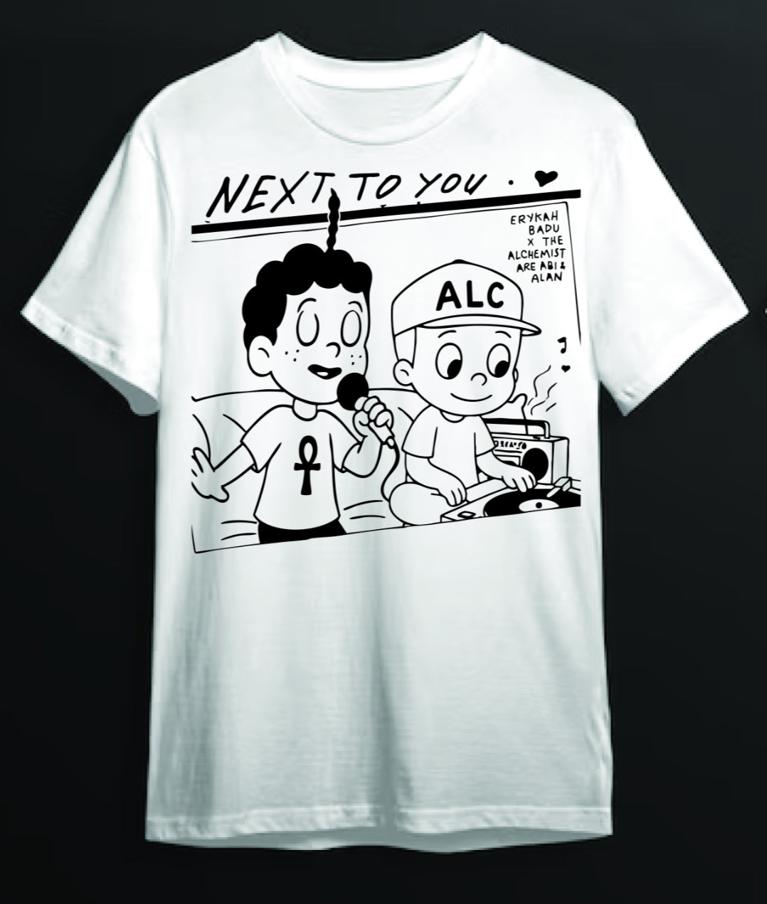 The Alchemist x Erykah Badu Abi & Alan "Next to You" T shirt New S-5XL Rap Hip Hop Promo Merch 2025