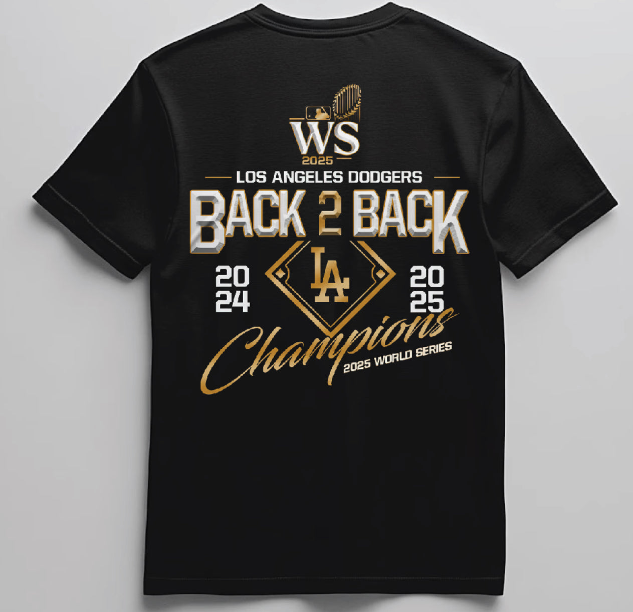Dodgers World Series 2025 T shirt Back 2 Back Champions New S-5XL