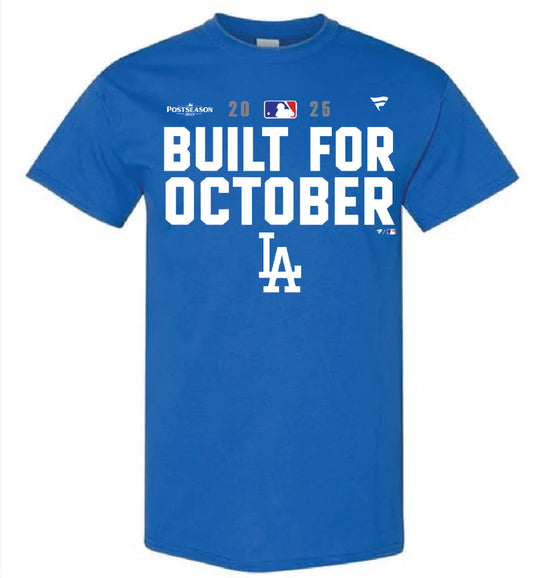 Dodgers x Built for October T shirt New S-5XL