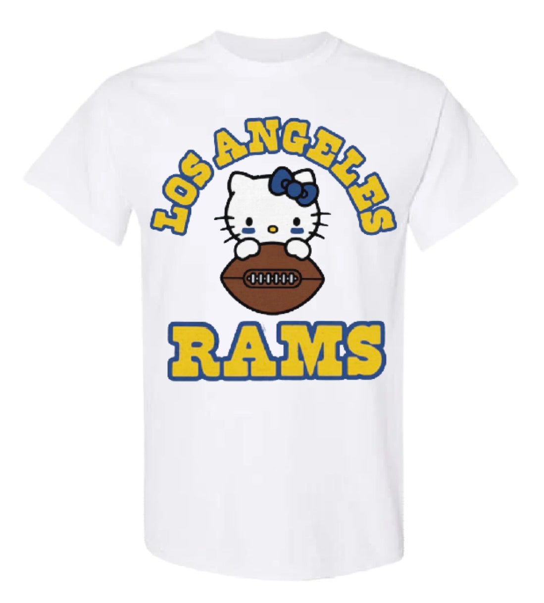 Hello Kitty x LA Rams T shirt Kids x Adult Sizes 2025