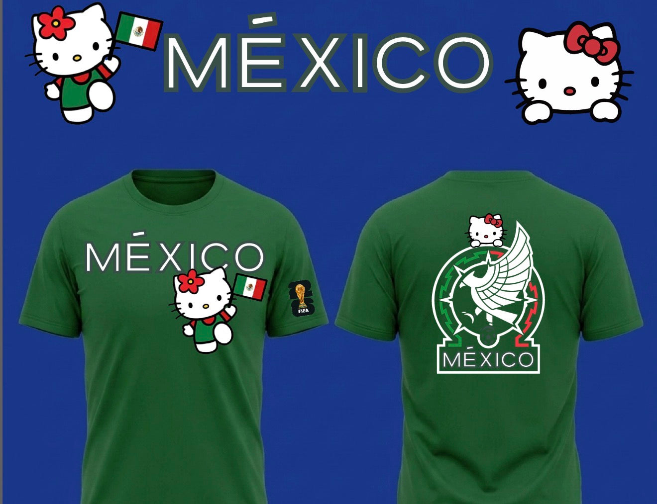 Hello Kitty Mexico T shirt Kids x Adult Sizes