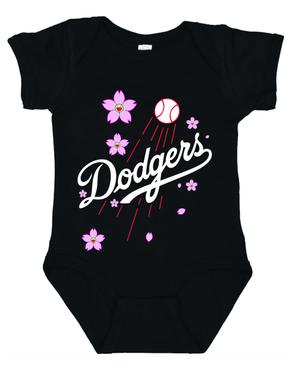 Los Angeles Dodgers Murokami Flowers Baby Onesiem