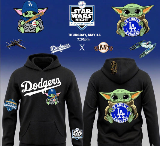 Dodgers X Star Wars “Baby Yoda” Pullover Hoodie 2026 New S-5XL