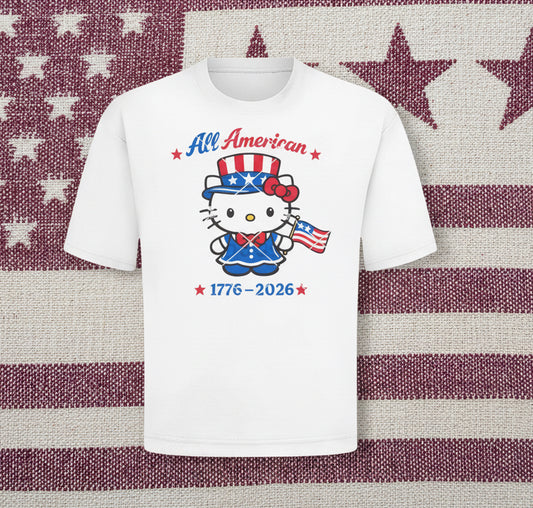 Hello Kitty All American 1776 2026 Kitty 4th Of July T-shirt