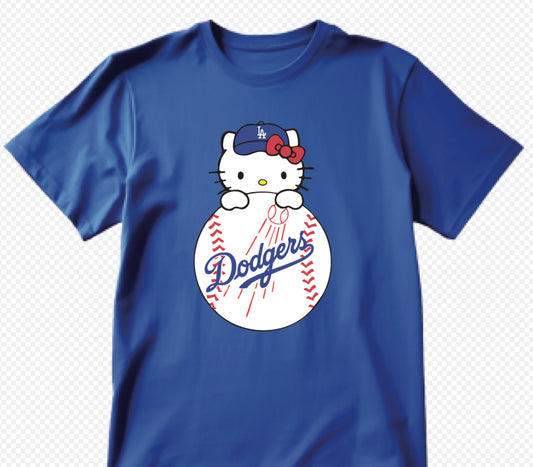 Hello Kitty x Dodgers Baseball T shirt Kids x Adult Sizes 2025