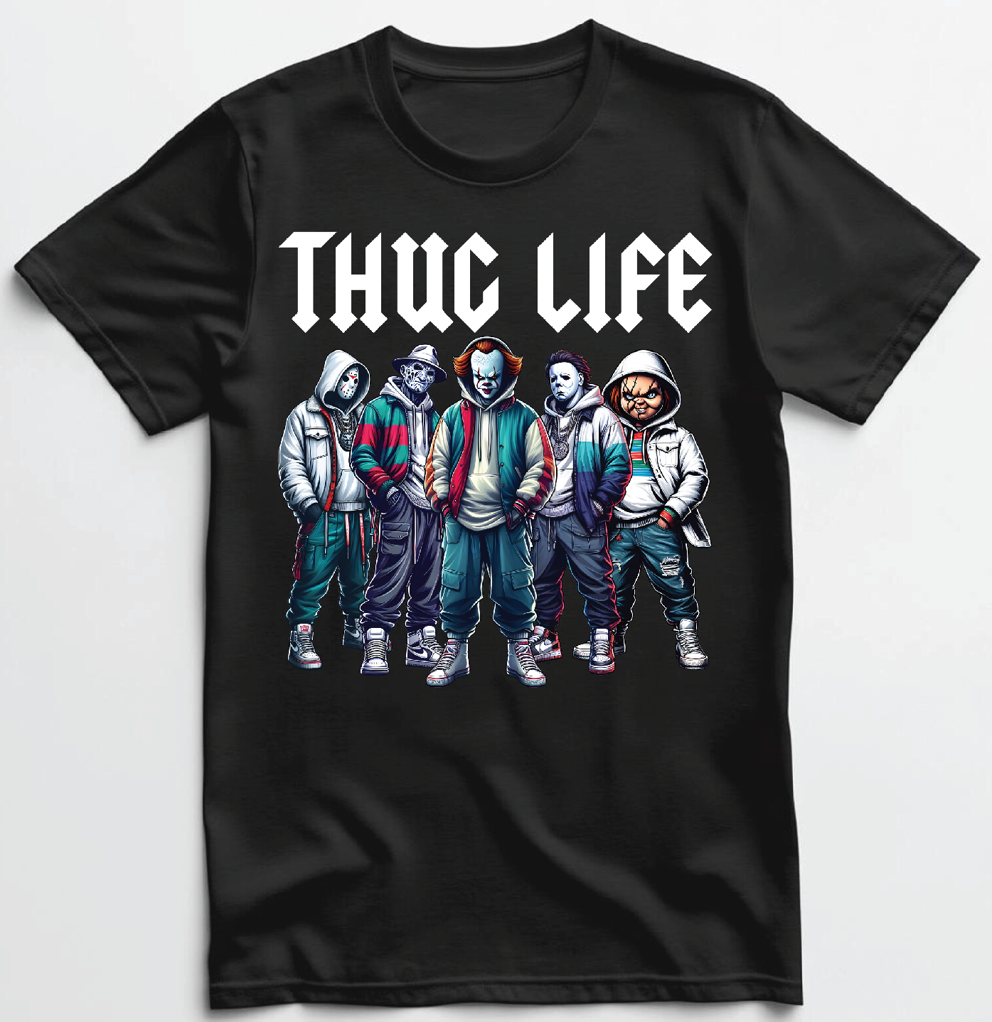 Halloween Villians Thug Life White Hoodies T shirt New S-5XL