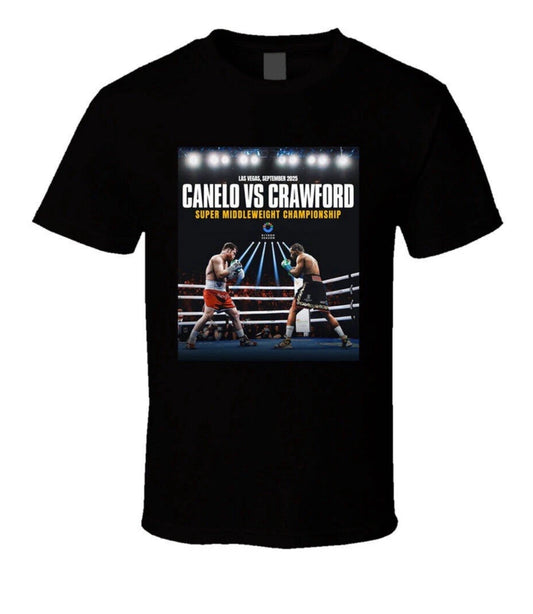 Saul Canelo Alvarez vs Terrance "Bud" Crawford T shirt New  S-5XL 2025 Fight of the Century Boxing