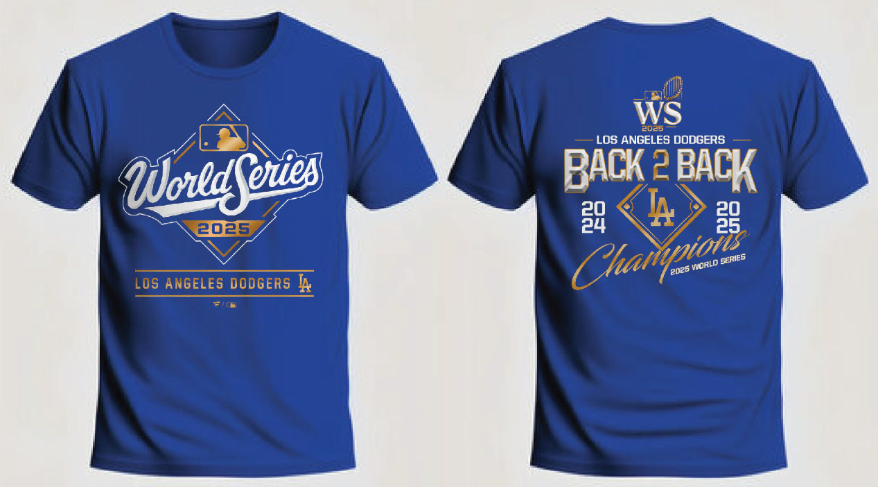 Dodgers World Series 2025 T shirt Back 2 Back Champions New S-5XL