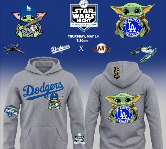 Dodgers X Star Wars “Baby Yoda” Pullover Hoodie 2026 New S-5XL