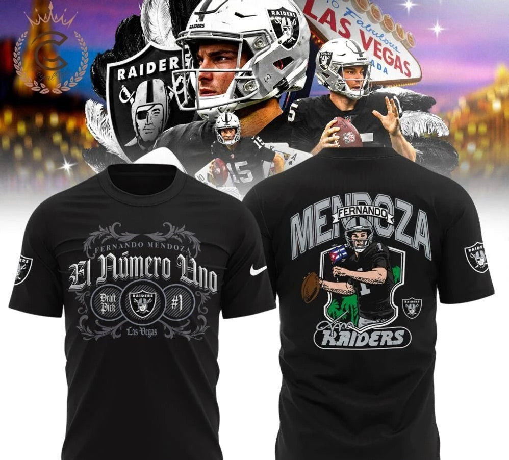 Fernando Mendoza El Numero Uno Raider Nation T-Shirts - All Colors and Sizes