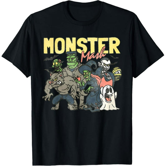Monster Mash Classic Halloween Vintage T shirt New S-5XL