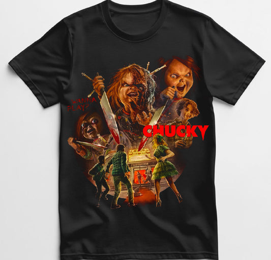 Chucky T shirt New S-5XL Classic Movie Tee Half Tone Shirt