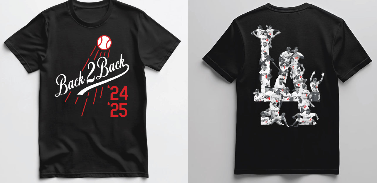 Dodgers World Series Back 2 Back “24, 25” 2025 T shirt New S-5XL