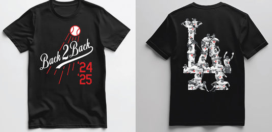 Dodgers World Series Back 2 Back “24, 25” 2025 T shirt New S-5XL