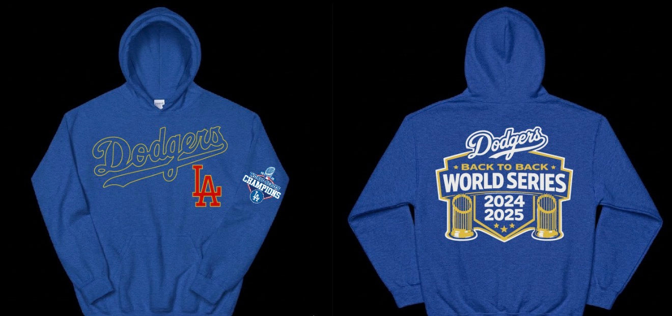 Los Angeles Dodgers Baseball World Series Back to Back Pullover Hoodie 2026 New S-5XL