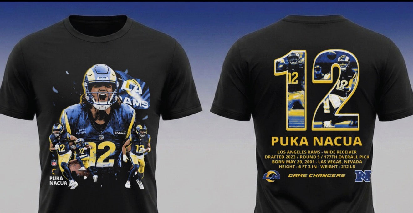 Puka Nacua 12 x LA Rams T shirt New 2026