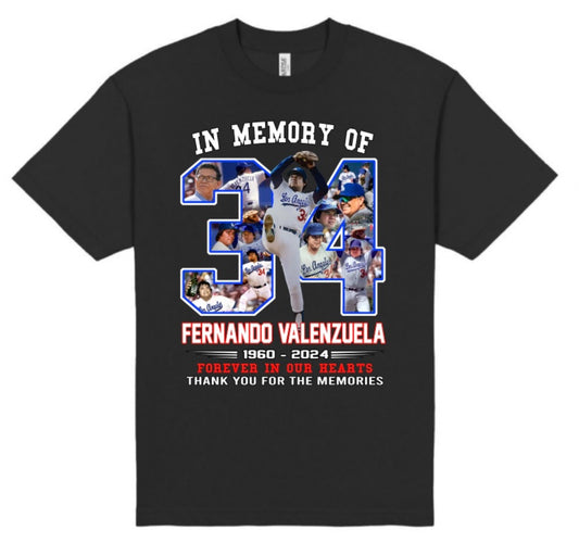 Fernando Valenzuela Dodgers Legend T shirt S-5XL 2024 K-Dot  Fast Shipping